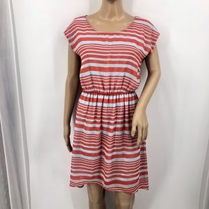 Bee Stitched Striped Dress Orange & Light Blue SM